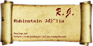 Rubinstein Júlia névjegykártya