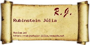 Rubinstein Júlia névjegykártya